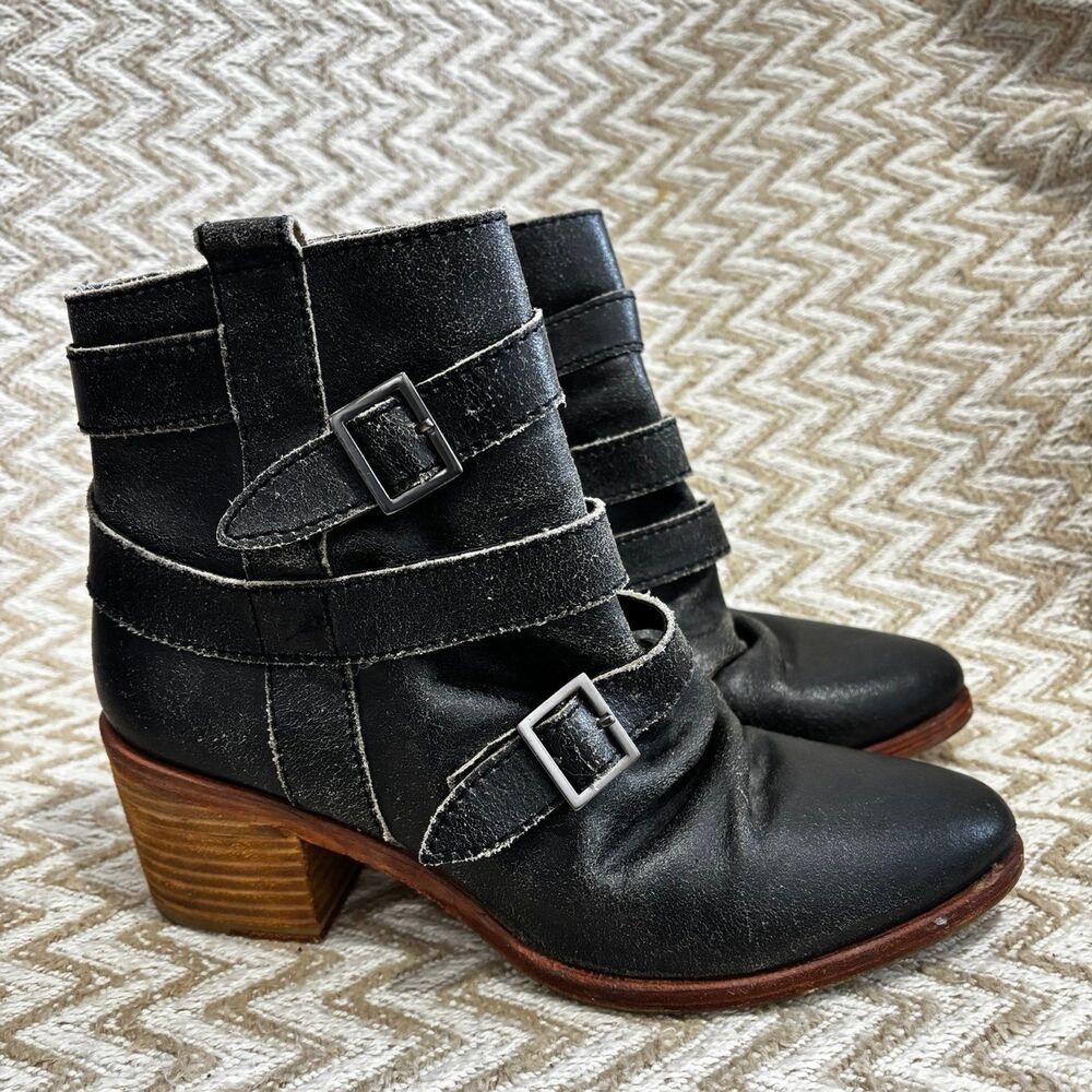 Kelsi Dagger Brooklyn KDB Women's Grand Ankle Leather Bootie Black Size 10